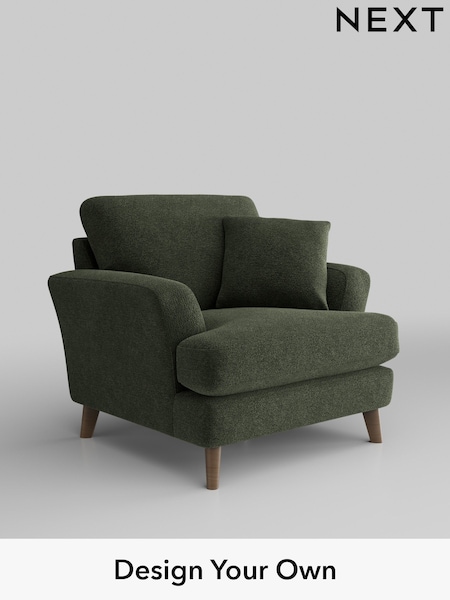 Boucle Chenille/Dark Moss Green Conway Relaxed Sit (H35789) | £875