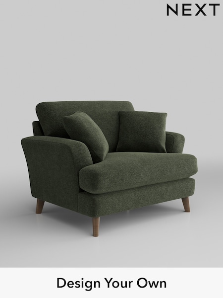 Boucle Chenille/Dark Moss Green Conway Relaxed Sit (H35789) | £975