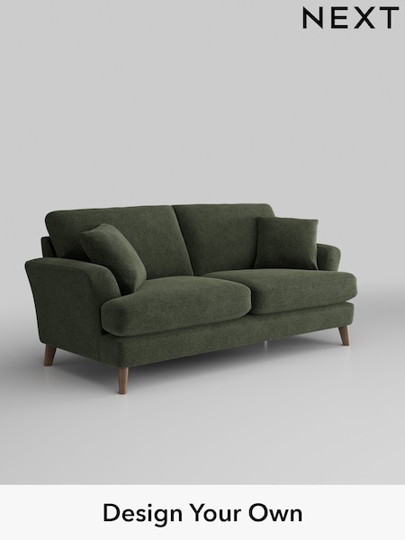 Boucle Chenille/Dark Moss Green Conway Relaxed Sit (H35789) | £1,350