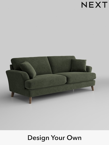 Boucle Chenille/Dark Moss Green Conway Relaxed Sit (H35789) | £1,450