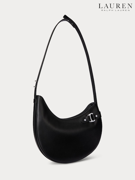 Lauren Ralph Lauren Black Tasha Shoulder Suede Large Shoulder Bag (H35861) | £369