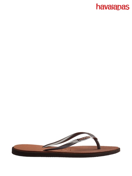 Havaianas Slim Point Brown Sandals (H35865) | £34