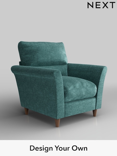 Plush Chenille/Dark Teal Green Hartley Highback Relaxed Sit (H35890) | £875