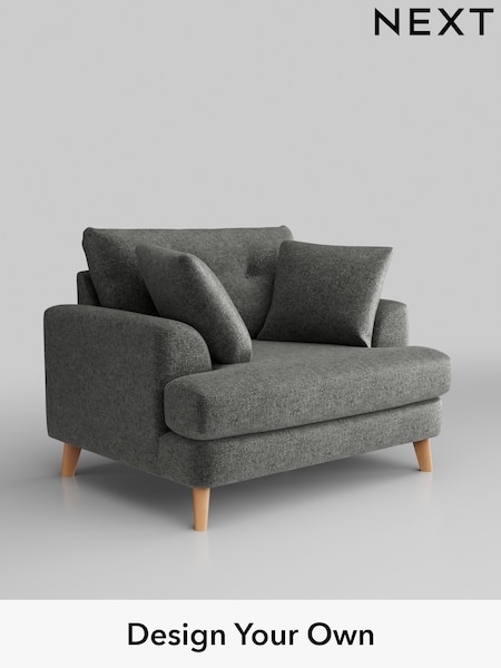 Plush Chenille/Dark Grey Parker Buttoned Back (H35895) | £1,025