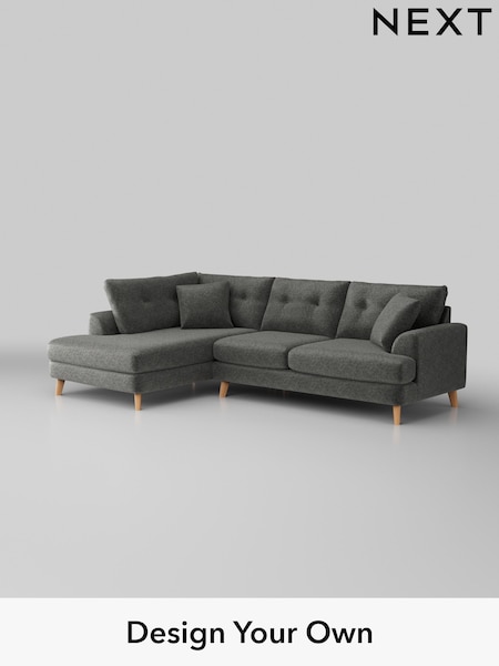 Plush Chenille/Dark Grey Parker Buttoned Back (H35895) | £2,325