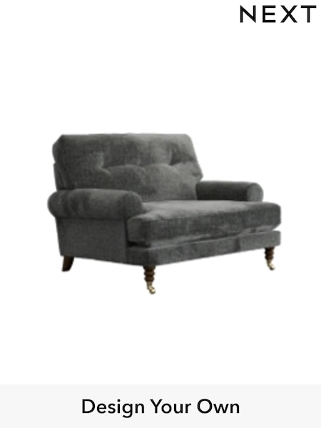 Plush Chenille/Dark Grey Erin Buttoned Back Deep Sit (H35898) | £975