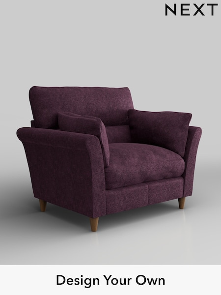 Plush Chenille/Dark Plum Purple Hartley Highback Relaxed Sit (H35899) | £975