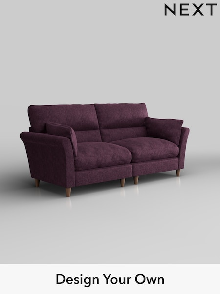 Plush Chenille/Dark Plum Purple Hartley Highback Relaxed Sit (H35899) | £1,425