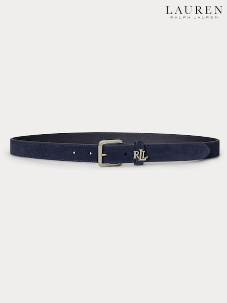 Lauren Ralph Lauren Blue Keeper Skinny Suede Belt (H35962) | £99