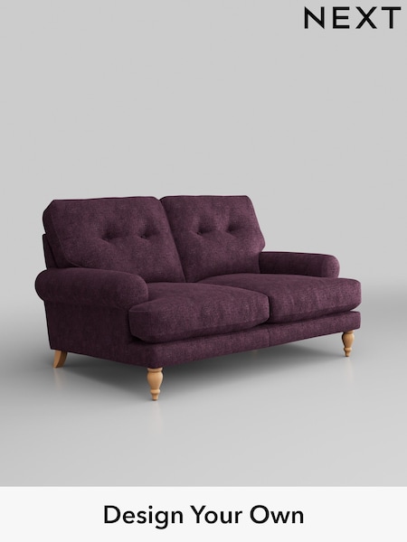 Plush Chenille/Dark Plum Purple Erin Buttoned Back Deep Relaxed Sit (H35970) | £1,225