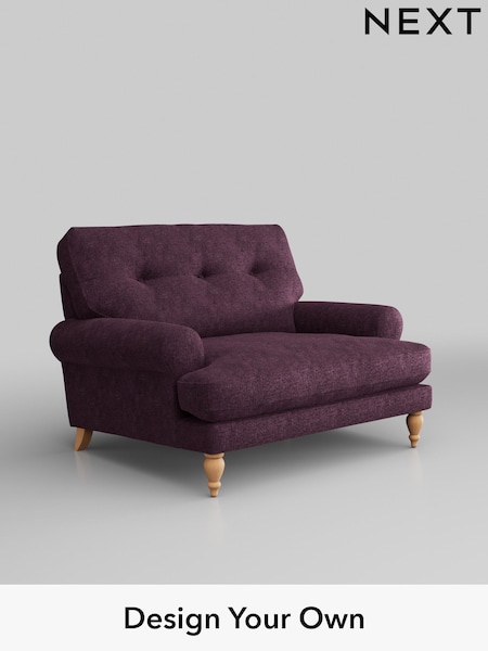 Plush Chenille/Dark Plum Purple Erin Buttoned Back Deep Sit (H35973) | £975