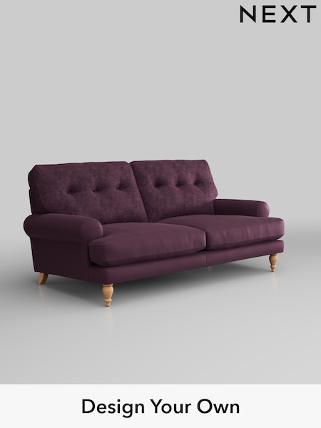 Plush Chenille/Dark Plum Purple Erin Buttoned Back Deep Sit (H35973) | £1,275