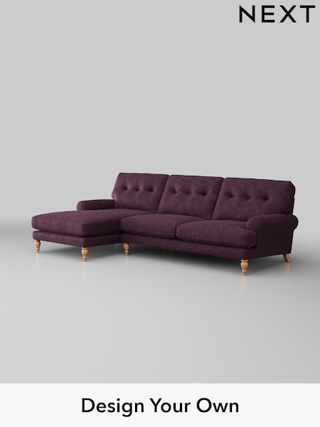 Plush Chenille/Dark Plum Purple Erin Buttoned Back Deep Sit (H35973) | £1,975