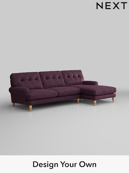 Plush Chenille/Dark Plum Purple Erin Buttoned Back Deep Sit (H35973) | £1,975