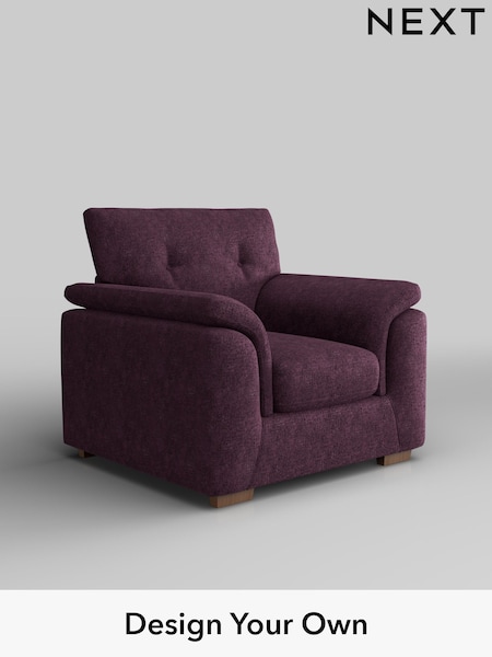Plush Chenille/Dark Plum Purple Hayden Buttoned Back (H35974) | £750