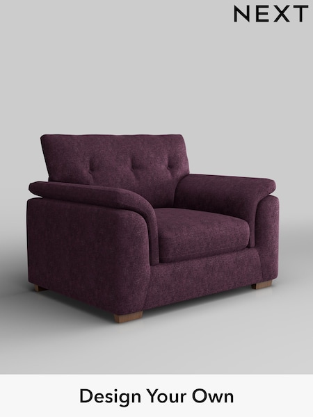 Plush Chenille/Dark Plum Purple Hayden Buttoned Back (H35974) | £850