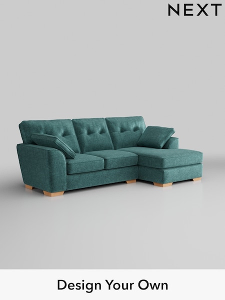 Plush Chenille/Dark Teal Green Stamford Buttoned Back (H36001) | £1,875