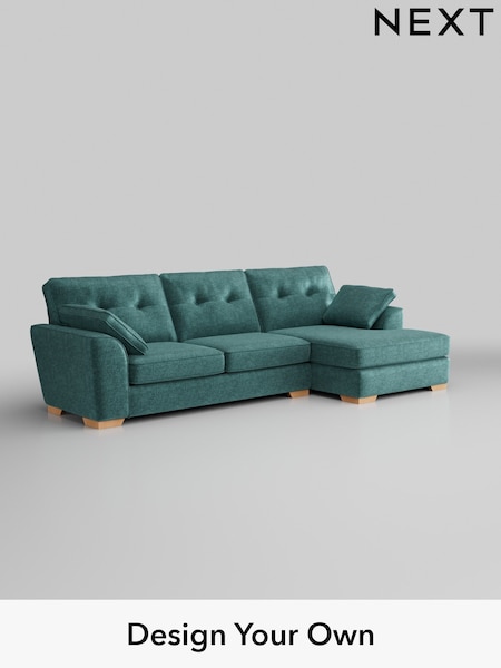 Plush Chenille/Dark Teal Green Stamford Buttoned Back (H36001) | £2,025