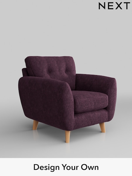 Plush Chenille/Dark Plum Purple Wilson Buttoned Back (H36005) | £599