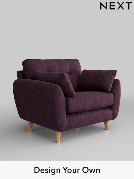 Plush Chenille/Dark Plum Purple Wilson Buttoned Back (H36005) | £699