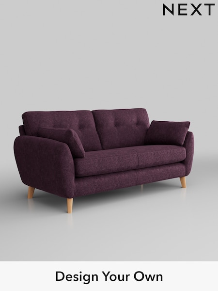 Plush Chenille/Dark Plum Purple Wilson Buttoned Back (H36005) | £1,050