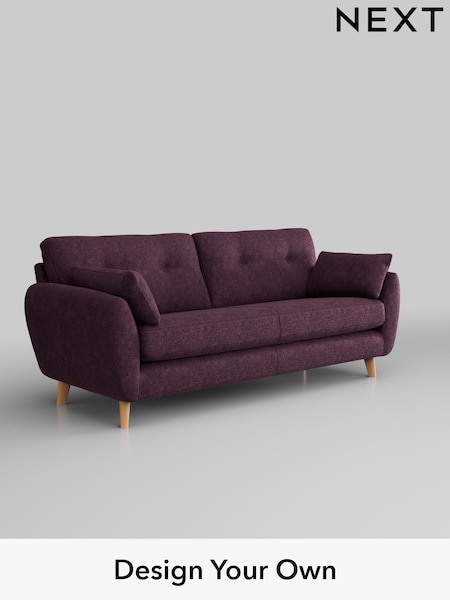 Plush Chenille/Dark Plum Purple Wilson Buttoned Back (H36005) | £1,150