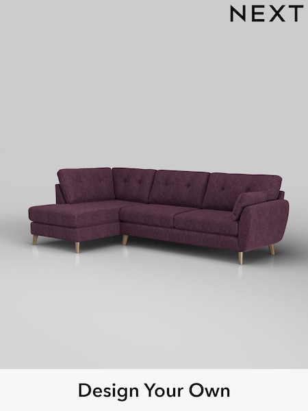 Plush Chenille/Dark Plum Purple Wilson Buttoned Back (H36005) | £1,775