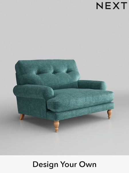 Plush Chenille/Dark Teal Green Erin Buttoned Back Deep Relaxed Sit (H36018) | £1,025