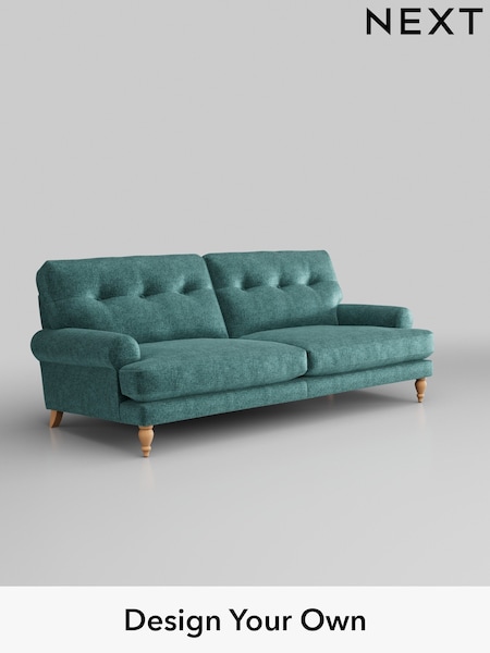 Plush Chenille/Dark Teal Green Erin Buttoned Back Deep Relaxed Sit (H36018) | £1,425