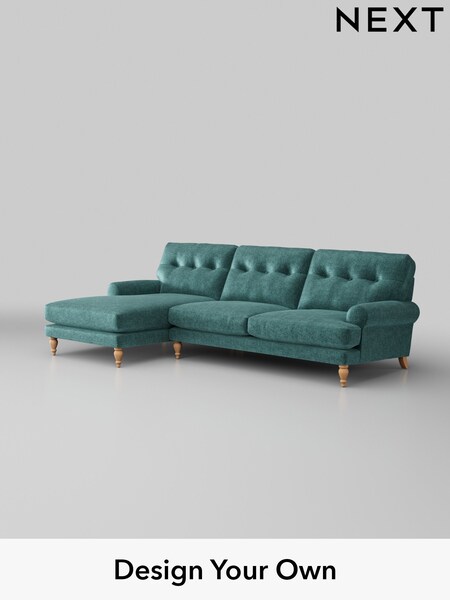 Plush Chenille/Dark Teal Green Erin Buttoned Back Deep Relaxed Sit (H36018) | £2,025