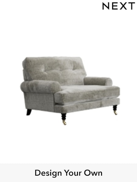 Plush Chenille/Light Grey Erin Buttoned Back Deep Sit (H36025) | £975