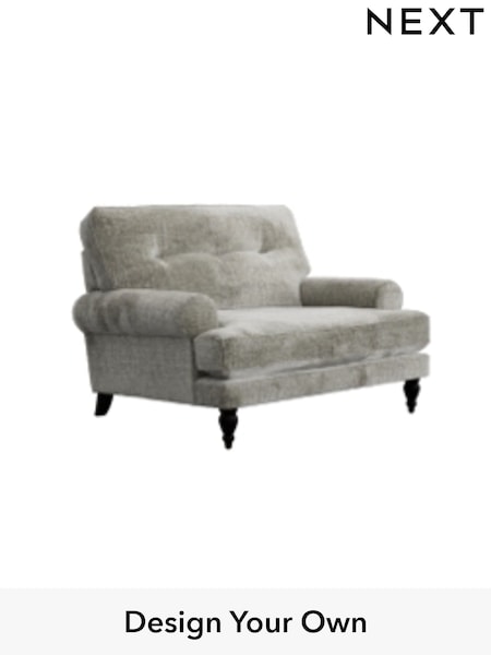 Plush Chenille/Light Grey Erin Buttoned Back Deep Sit (H36025) | £975