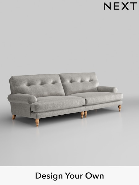 Plush Chenille/Light Grey Erin Buttoned Back Deep Sit (H36025) | £1,475
