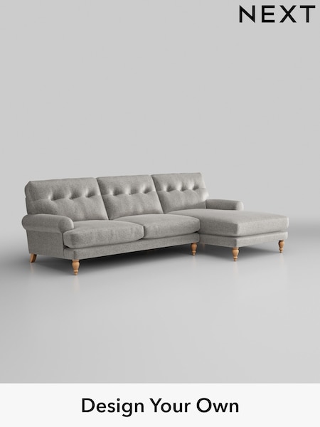 Plush Chenille/Light Grey Erin Buttoned Back Deep Sit (H36025) | £1,975