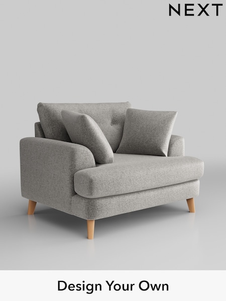 Plush Chenille/Light Grey Parker Buttoned Back (H36035) | £1,025