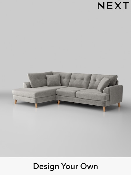 Plush Chenille/Light Grey Parker Buttoned Back (H36035) | £2,325