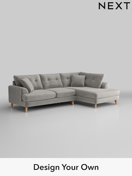 Plush Chenille/Light Grey Parker Buttoned Back (H36035) | £2,325