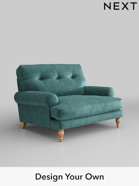 Plush Chenille/Dark Teal Green Erin Buttoned Back Deep Sit (H36041) | £975