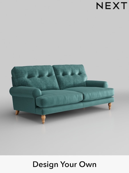 Plush Chenille/Dark Teal Green Erin Buttoned Back Deep Sit (H36041) | £1,275