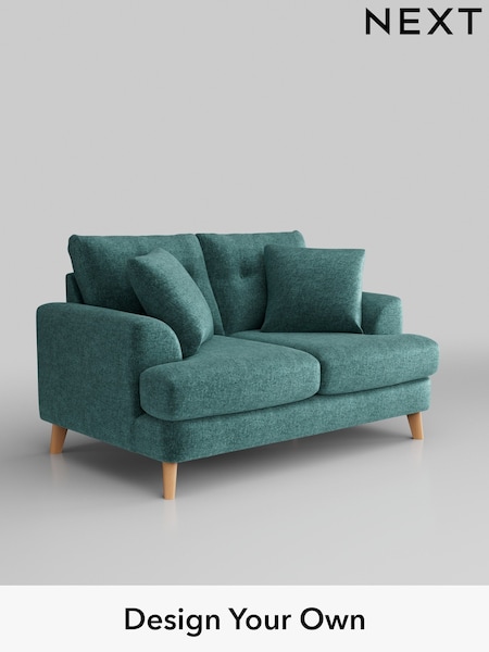 Plush Chenille/Dark Teal Green Parker Buttoned Back (H36048) | £1,225