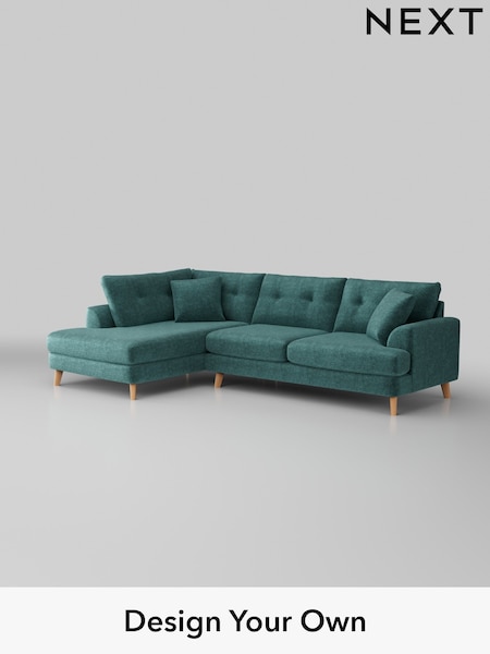 Plush Chenille/Dark Teal Green Parker Buttoned Back (H36048) | £2,425