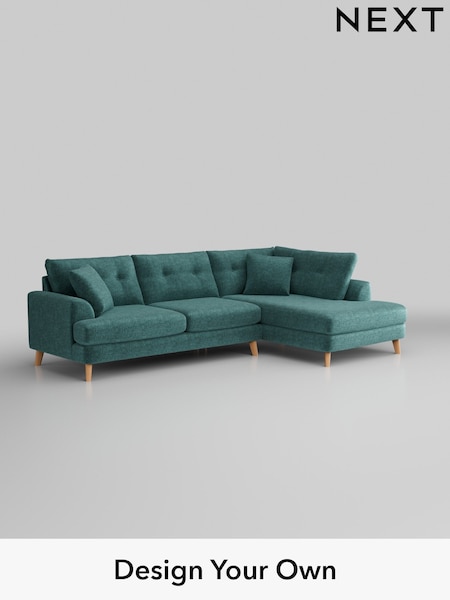 Plush Chenille/Dark Teal Green Parker Buttoned Back (H36048) | £2,425