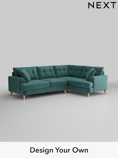 Plush Chenille/Dark Teal Green Parker Buttoned Back (H36048) | £2,375