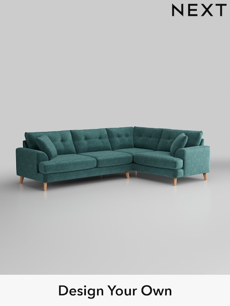 Plush Chenille/Dark Teal Green Parker Buttoned Back (H36048) | £2,475