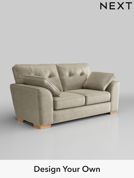 Plush Chenille/Light Natural Stamford Buttoned Back (H36073) | £1,199