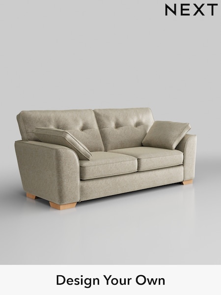 Plush Chenille/Light Natural Stamford Buttoned Back (H36073) | £1,299