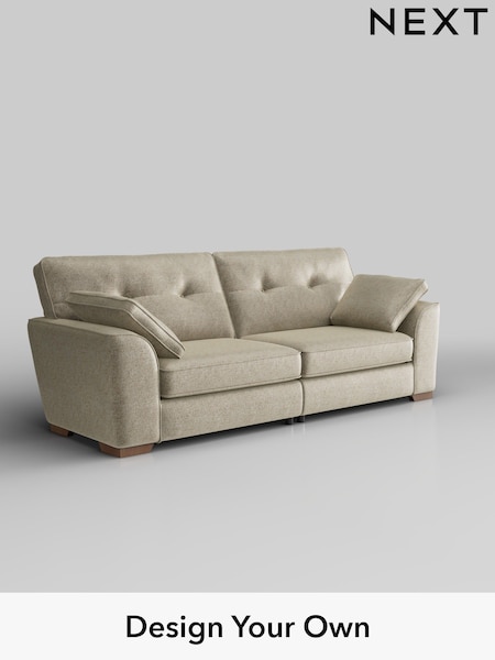 Plush Chenille/Light Natural Stamford Buttoned Back (H36073) | £1,399