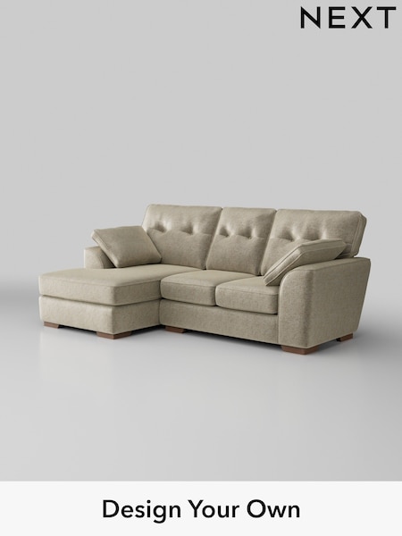 Plush Chenille/Light Natural Stamford Buttoned Back (H36073) | £1,775