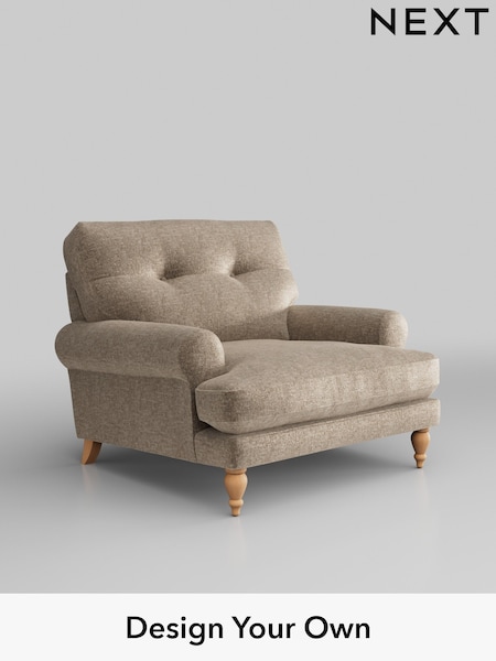 Plush Chenille/Mid Natural Erin Buttoned Back Deep Relaxed Sit (H36077) | £925