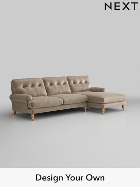 Plush Chenille/Mid Natural Erin Buttoned Back Deep Relaxed Sit (H36077) | £2,025